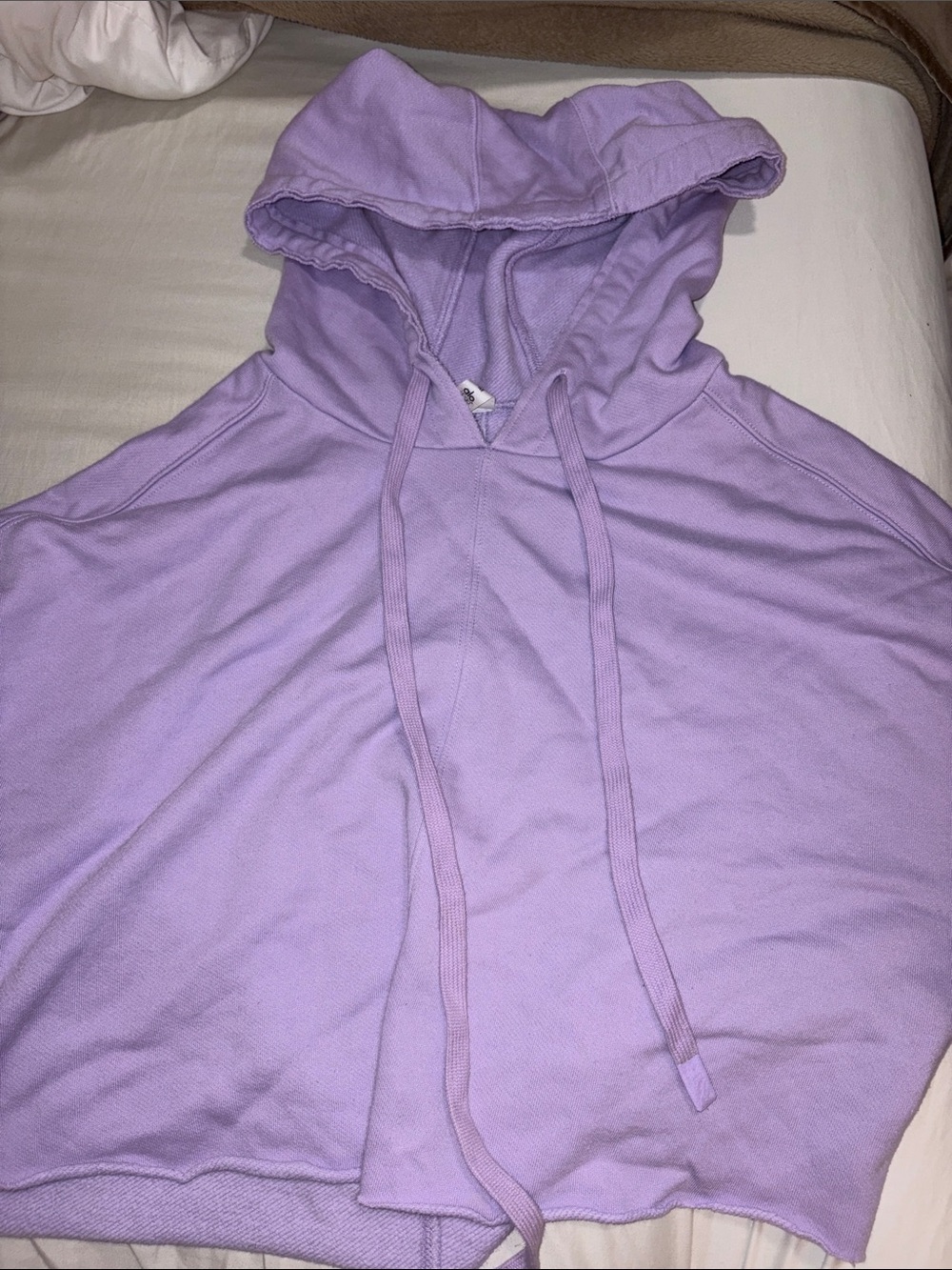 alo Raw edge lavender hoodie